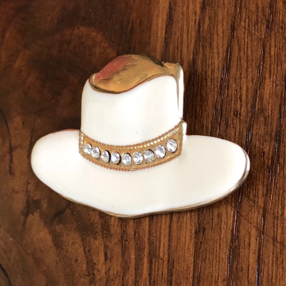 Vintage Rhinestone Cowgirl Hat Pin - Picture 4 of 7